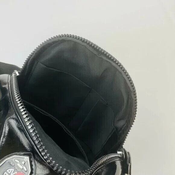 Multifunctional PU Leather Small Backpack - Black & Silver
